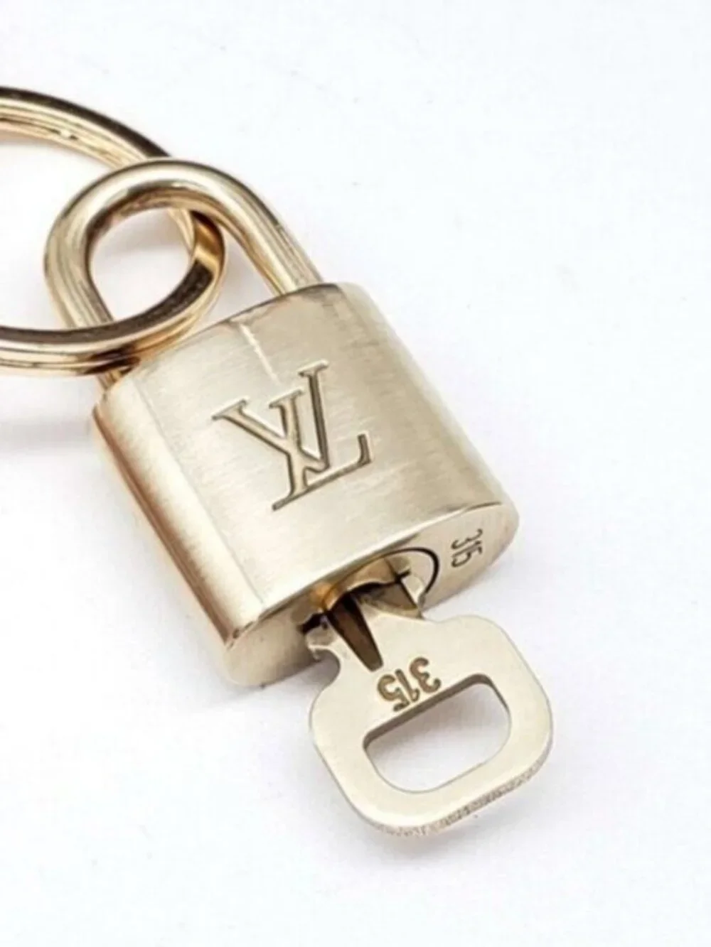 LV Gold Padlock Authentic 🔑 Luxury Bag Charm w/ Unbranded Flower Keychain